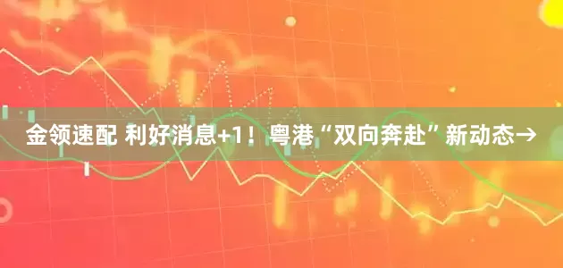 金領(lǐng)速配 利好消息+1！粵港“雙向奔赴”新動(dòng)態(tài)→